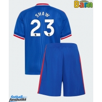 Manchester United Luke Shaw #23 Bortedraktsett Barn 2026-27 Kortermet (+ Korte bukser)